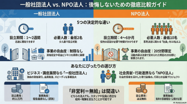 一般社団法人とNPO法人の違いを徹底比較【後悔しない選び方】